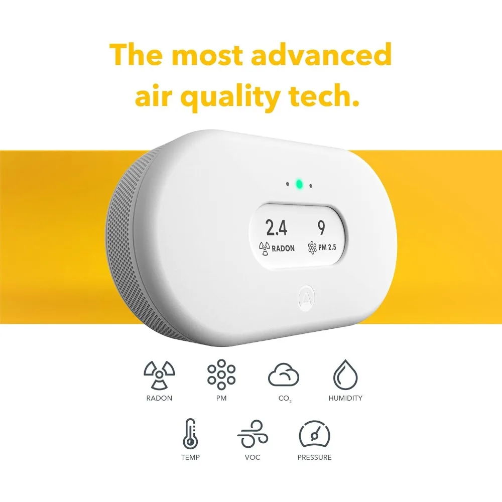 2960 View Plus - Battery Powered Radon & Air Quality Monitor (PM, CO2, VOC, Humidity, Temp, Pressure)