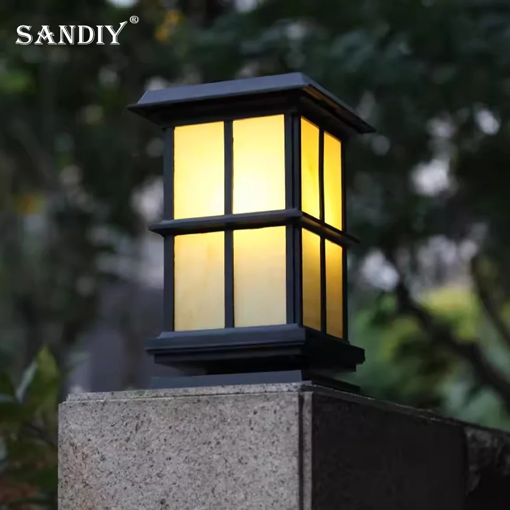 

Simple New Chinese Pillar Light Solar Gate Pillar Garden Light Waterproof Super Bright Villa Fence Household Gate Lamps