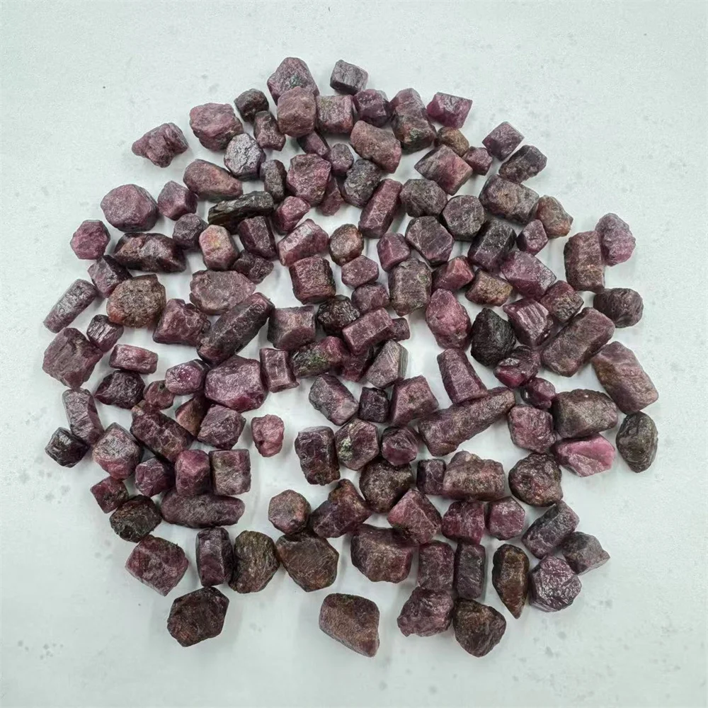 بلورات طبيعية اكسيد الالمونيوم الأحمر روبي الأحجار الكريمة الخام شفاء الريكي هدية ديكور المنزل غرفة ديكور #5