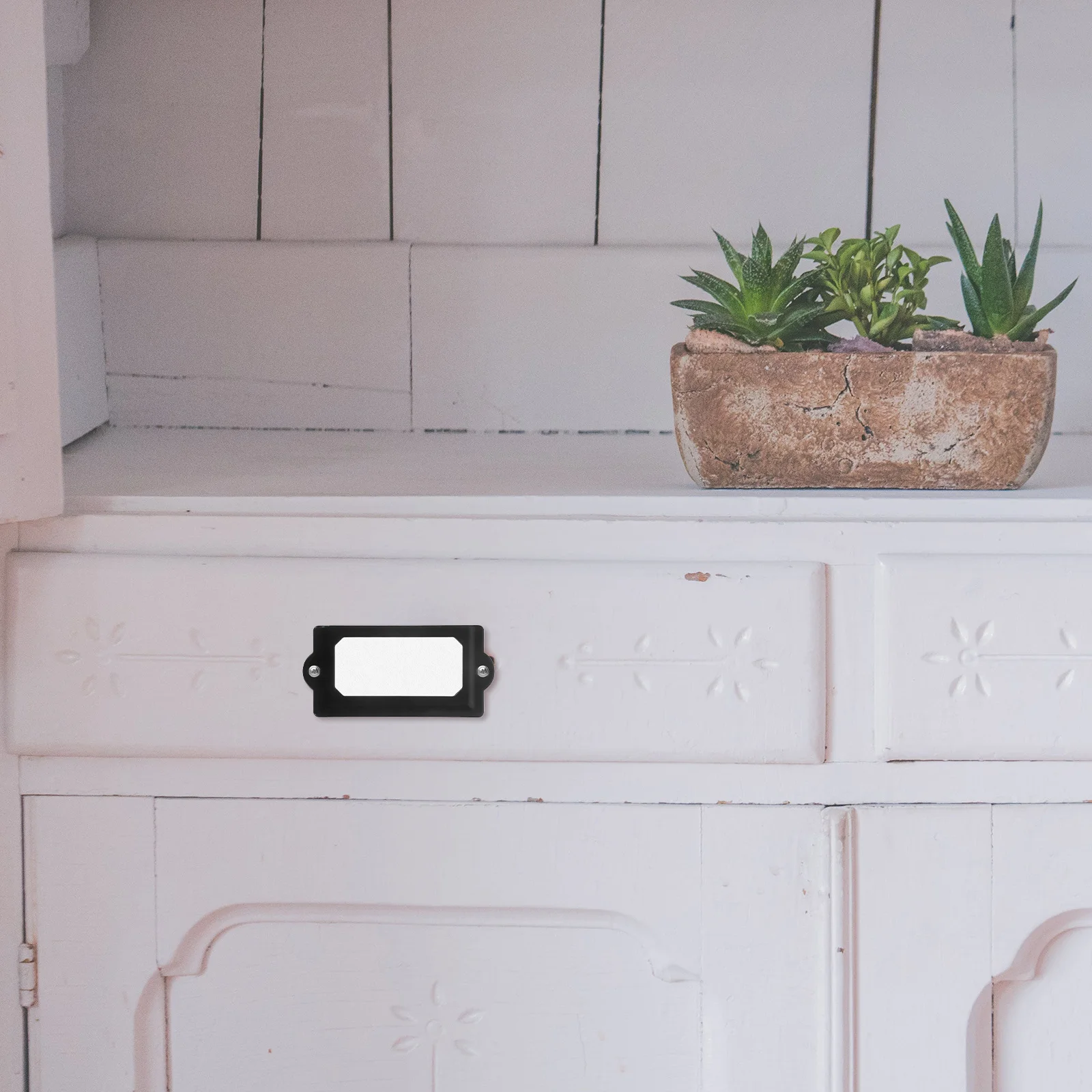 50 set Metal Clips Iron Drawer Label Holder For File Cabinet Storage Organizer Library Card Tag Frame Office Drawer