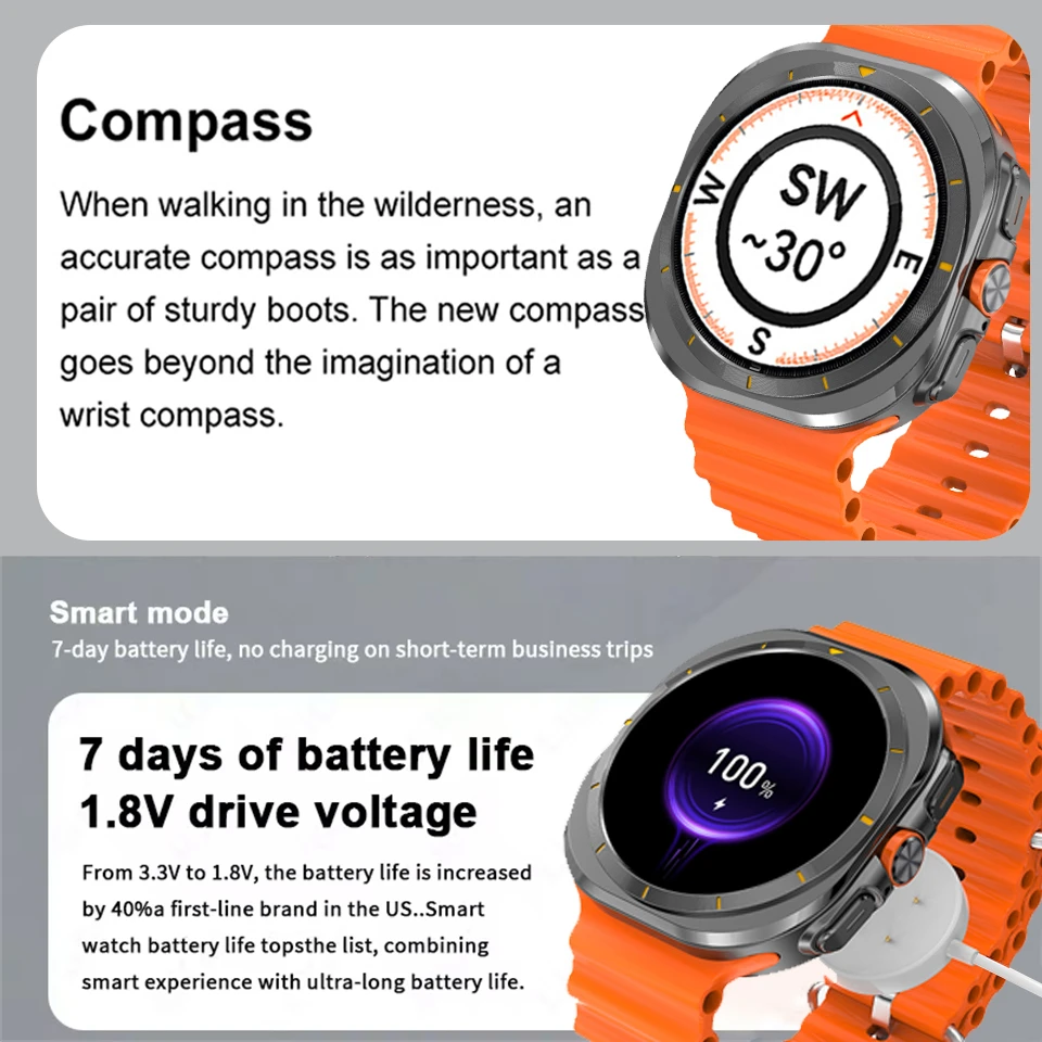2025New DT Watch 7 Ultra Smart Watch 32GB Memory 3D Video Display Sports Watch GPS NFC Compass MP3 MP4 Play Smartwatch Men Women - Image 5
