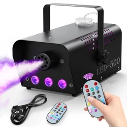 Mini 500W RGB Smoke Machine Wedding Smoke Fog Machine Parties Club Remote Fog Ejector for Wedding Party Concert Stage Effects