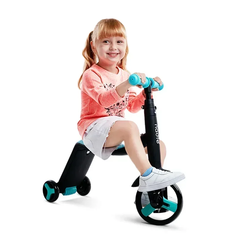 3 em 1 kickboard + triciclo + equilíbrio bicicleta criança passeio em brinquedo crianças kick scooter menino menina scooter ajustável criança presente de aniversário