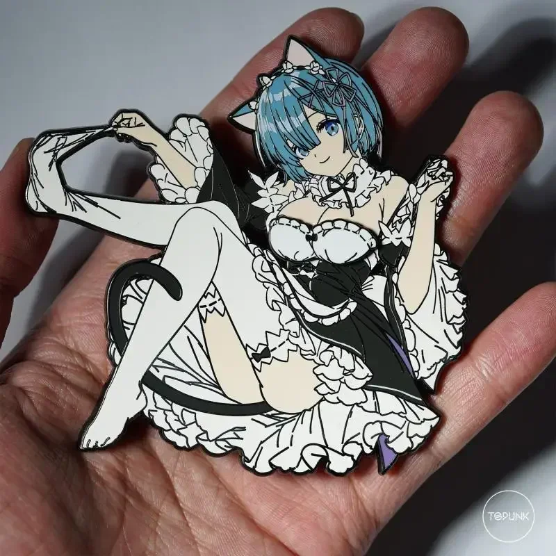 Rem Re: Zero Kara Hajimeru Isekai Seikatsu Rem Magnetic Metal Badge Kawaii Anime Peripheral Cute Tops Accessories