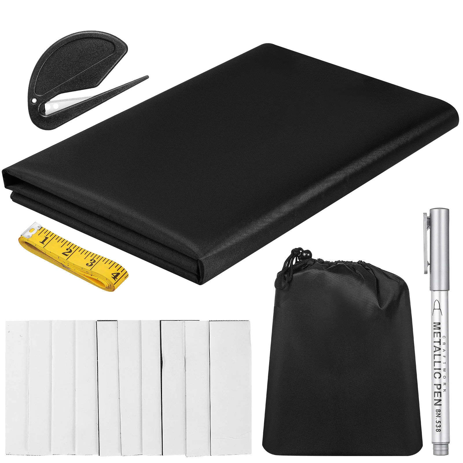 1세트 암막 창 커버 300x145cm 휴대용 코팅 커튼 침실 거실 여행용 에너지 절약 빛 차단