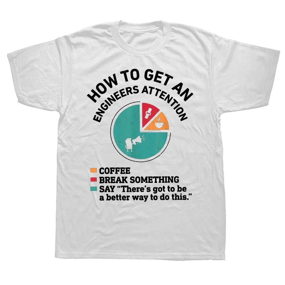 تي شيرت برسومات بأكمام قصيرة ، مهووس ، ملابس الشارع الهندسية ، كيفية جذب انتباه المهندسين ، هدايا عيد ميلاد مضحكة #1