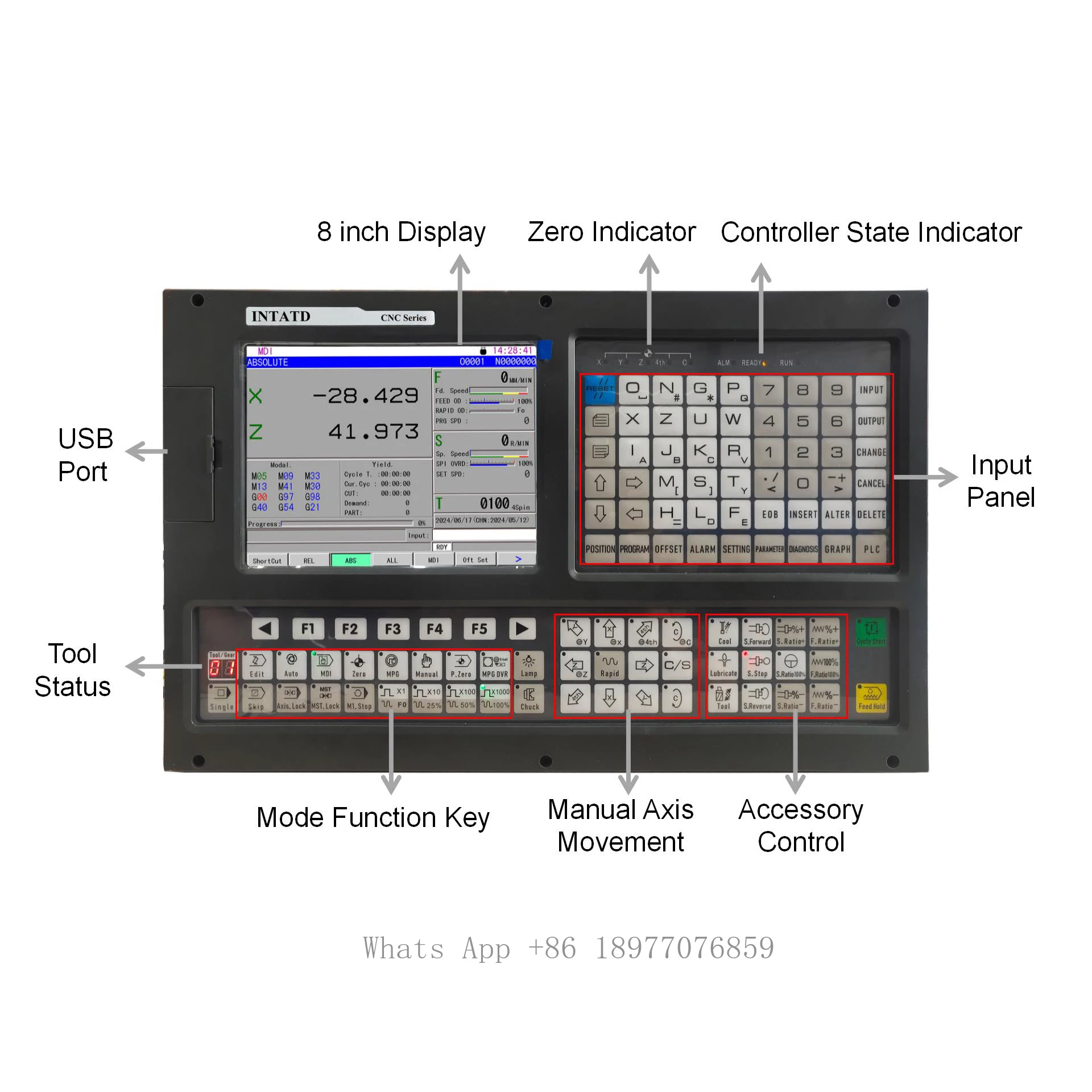 INTATD 2-4 Axis CNC Controller For Lathe And Turning Center Economic Type