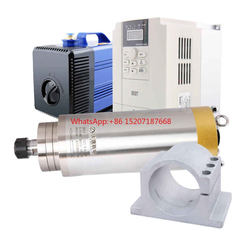 5.5kw Cnc 380v Diameter 125mm Spindle Motor Inverter Kit Router Machine Spindle With Vfd Controller Kits