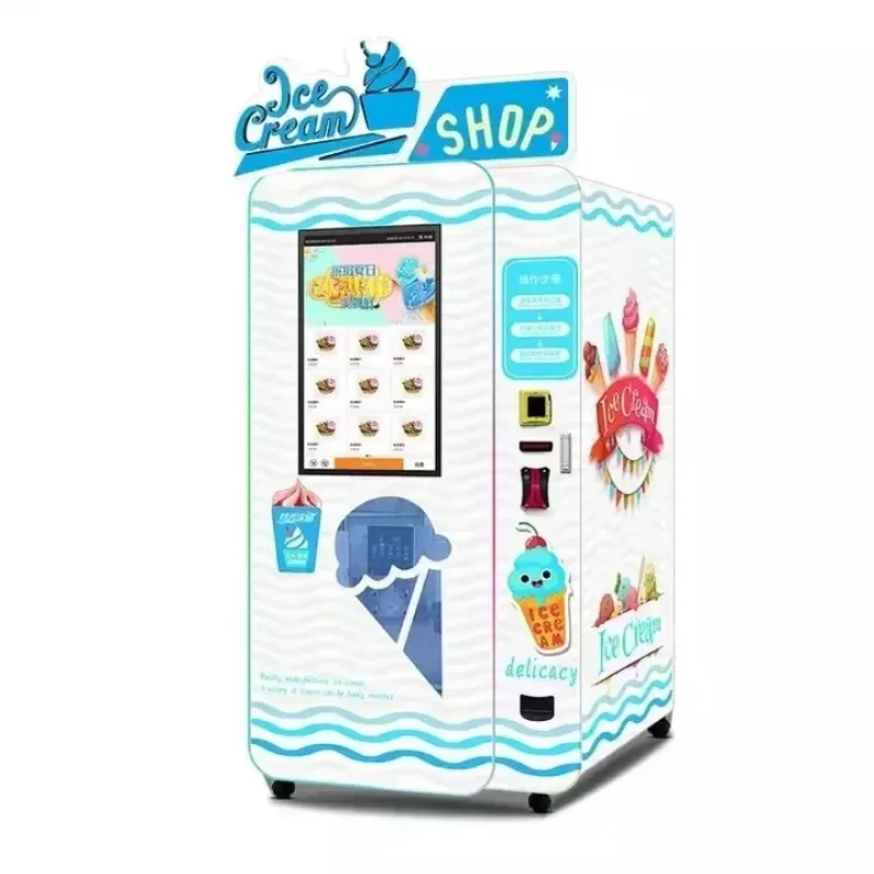 YG Mini Automatic Cotton Candy Vending Machine New Automatic Ice Cream Making Machine Summer Dessert Vending Machine For Sale