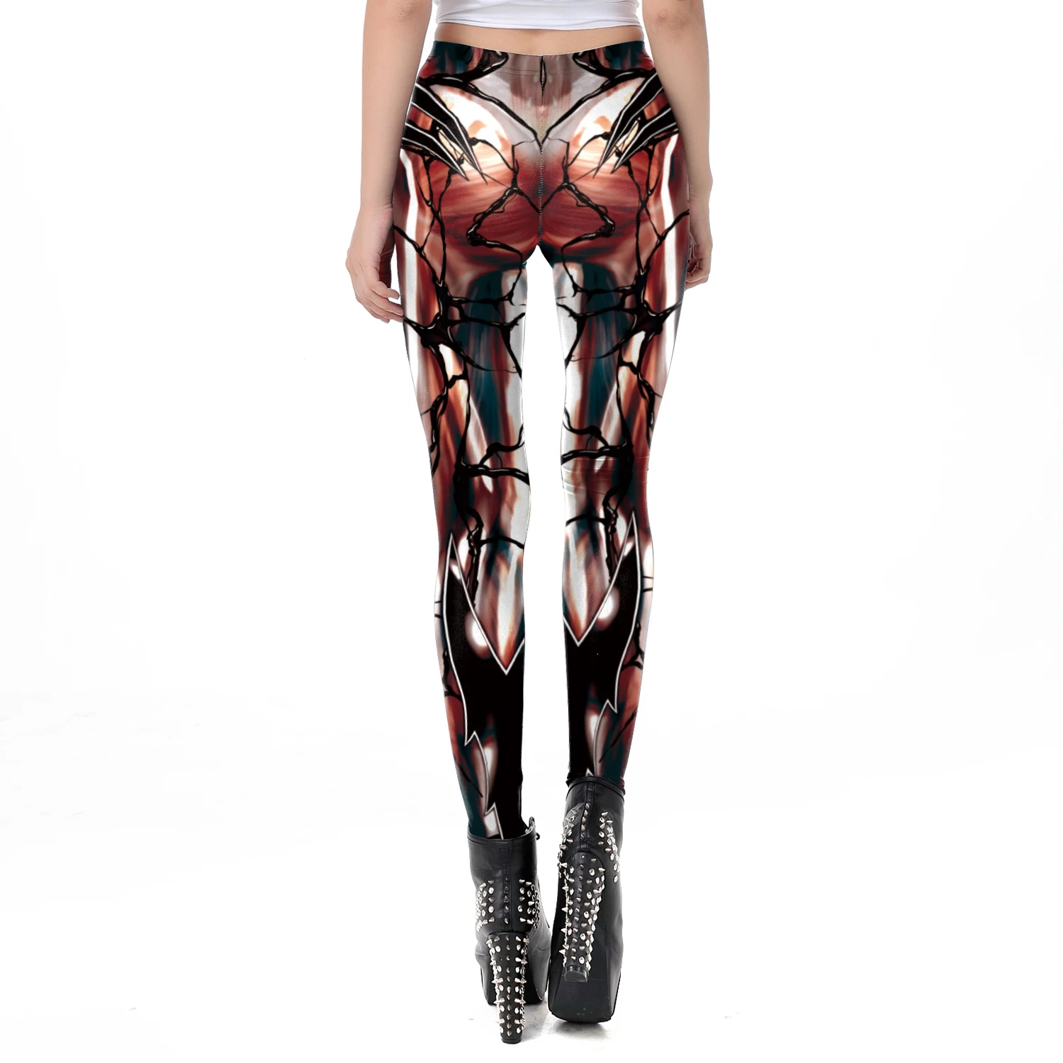 Zawaland Mode Halloween Karneval Leggings Frauen 3D Skeleton Punk Leggings Elastische Hohe Taille Weibliche Hose Sexy Gothic Leggings