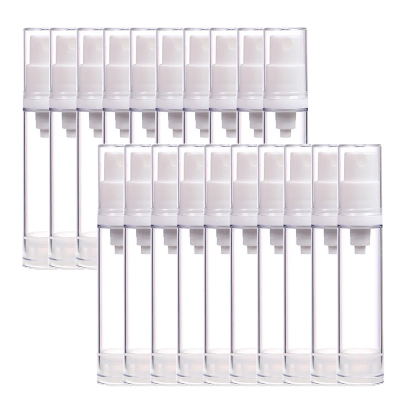 5/10/15ML Empty Plastic Vacuum Lotion Bottles Airless Pump Press Containers Cosmetics Skincare Travel Spray Dispenser