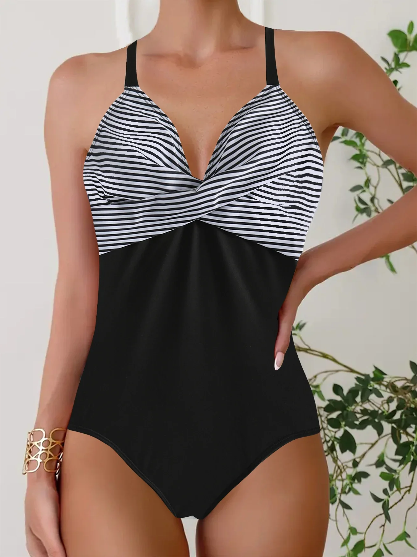 

Two Piece Women's Tropical Print Bikini Set Summer Vacation Swimsuit Lady Print Tankini Tops Summer Beach Swimwear