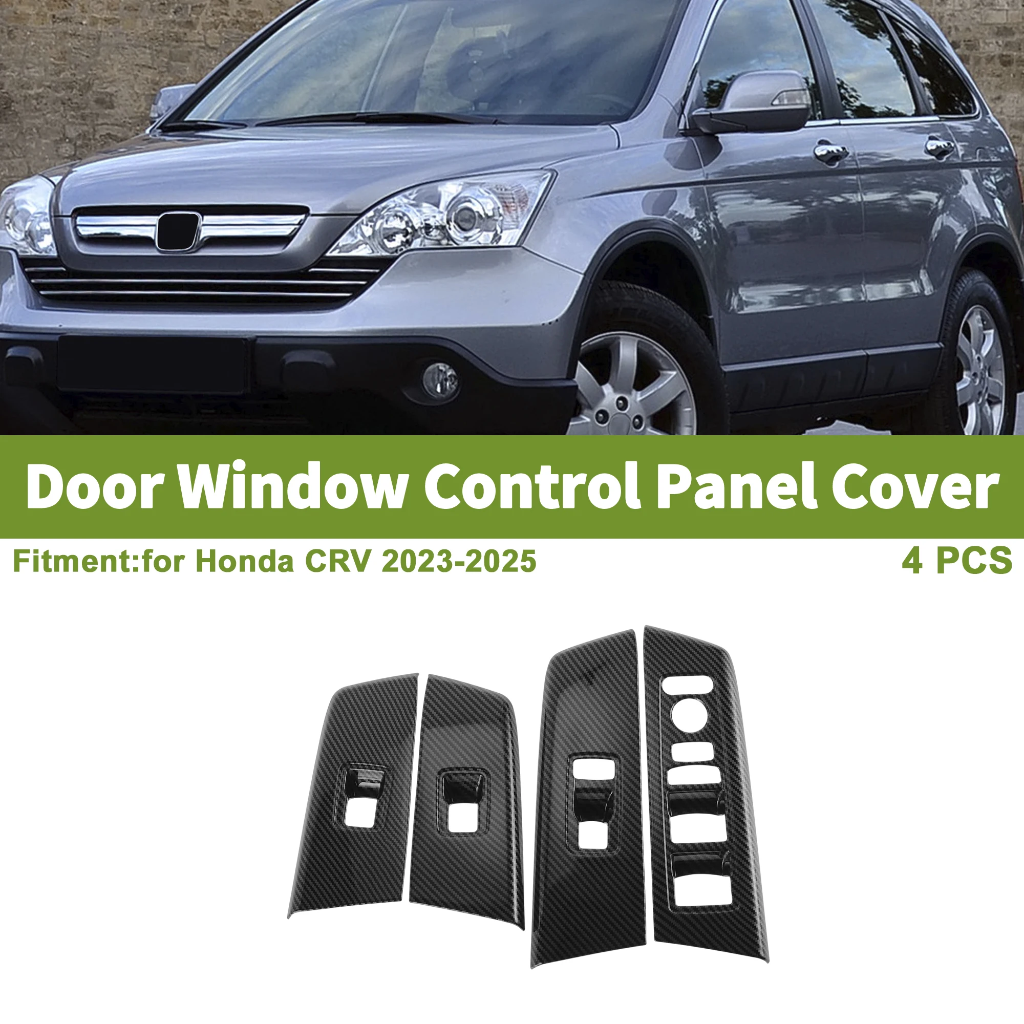 

UXCELL 4Pcs Window Switch Bezel Cover Door Control Switch Panel Trim for Honda CRV 23-25 Plastic Black