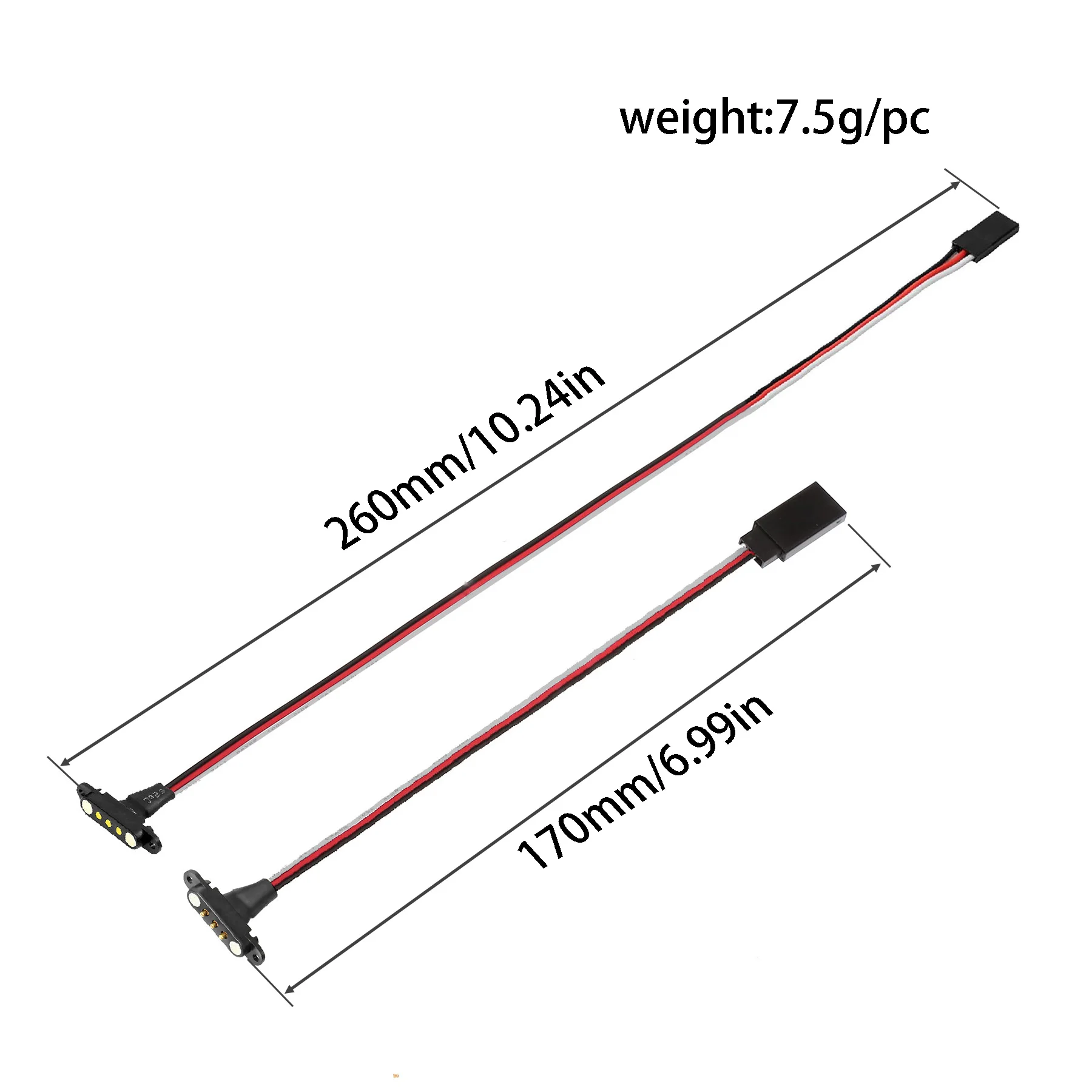 Zestaw lamp do modeli RC, magnetyczny kabel przedłużający, zestaw lamp do modeli, szybki demontaż i montaż karoserii samochodu za pomocą kabla magnetycznego.