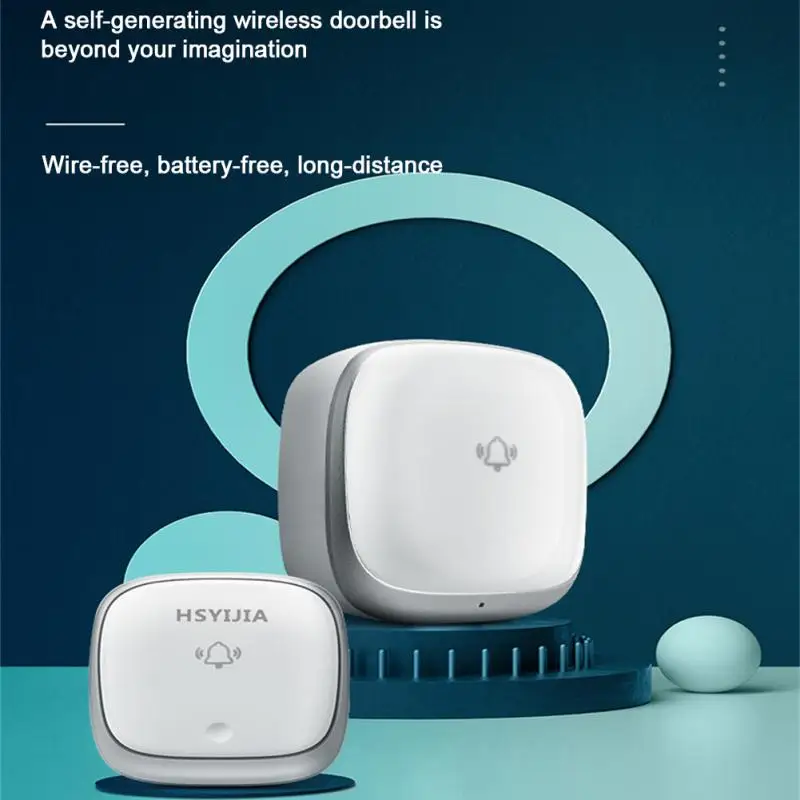 Timbre con sonido autoeléctrico, timbre automático inalámbrico seguro de plata o oro, buscapersonas inteligente para personas mayores, llamador inteligente