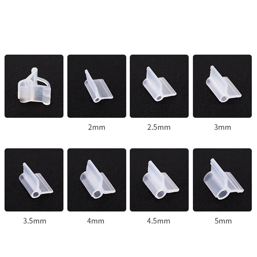 100pcs Clear Plant Grafting Clips for Horticultural Use Featuring 2 2.5 3 3.5 4 4.5 5mm Sizing for Application