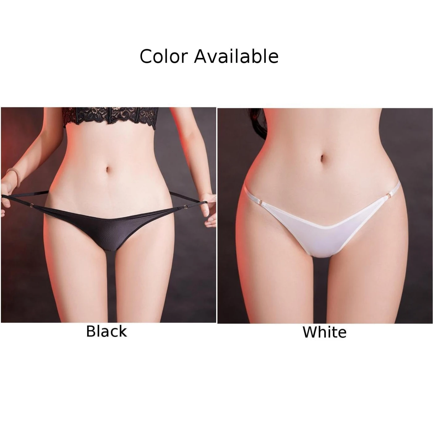 New Women Glossy Low Rise Panties Solid Color G-String Thongs Underwear Sheer Bottom Thong Lingeries For Ladies Underpanties