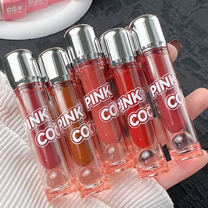 Sexy Red Lipgloss Mirror Glass Water Light Clear Lip Gloss Waterproof and Non Stick Liquid Lipstick Nude Lip Tint Korean Make Up