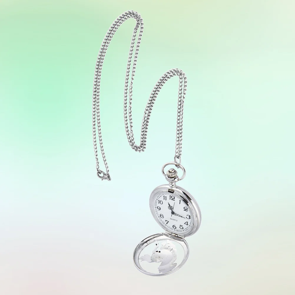 

Silver Pocket Watch Classic Lightweight Hanging Design Protective Cover Simple Creative Fashion Pendant Decoration