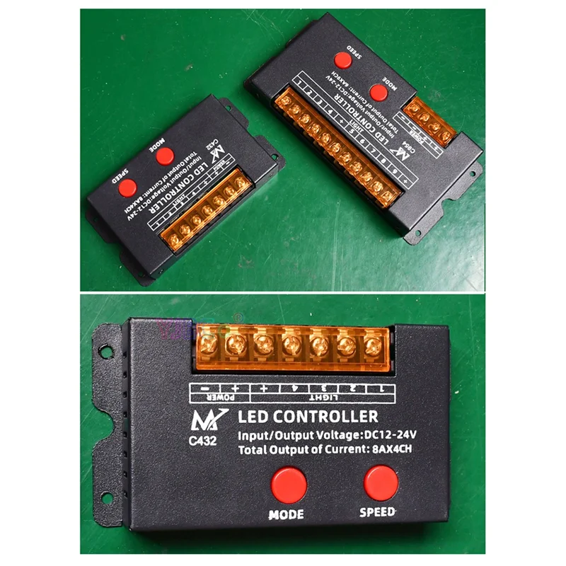 ABJY-12V 24V DC 9 Channels Separate Led Strip Tape Controller Jump Water Burst Flash Horse Sign Luminous Word Switch