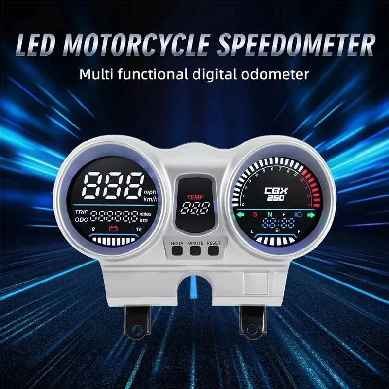 Tacho For Honda CBX250 CBF250 Twister 2001-2008 12V Motorcycle Speedometer Universal LCD Dashboard Tachometer