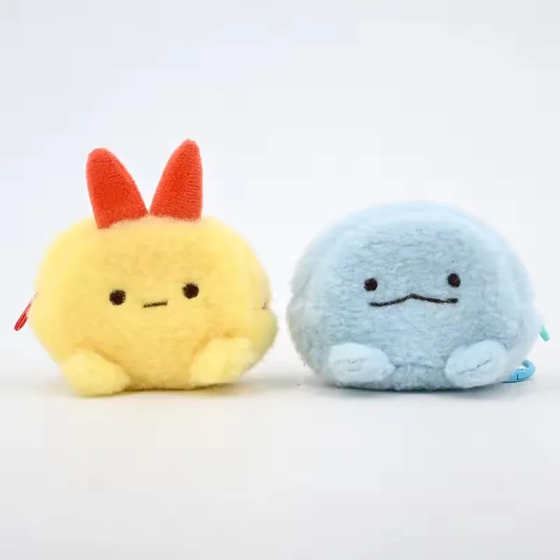 10cm Cute Sumikko Gurashi Fried Shrimp Water‑Dragon Earphone Case Small Storage Pouch Wallet Plush Toy Doll Keychain