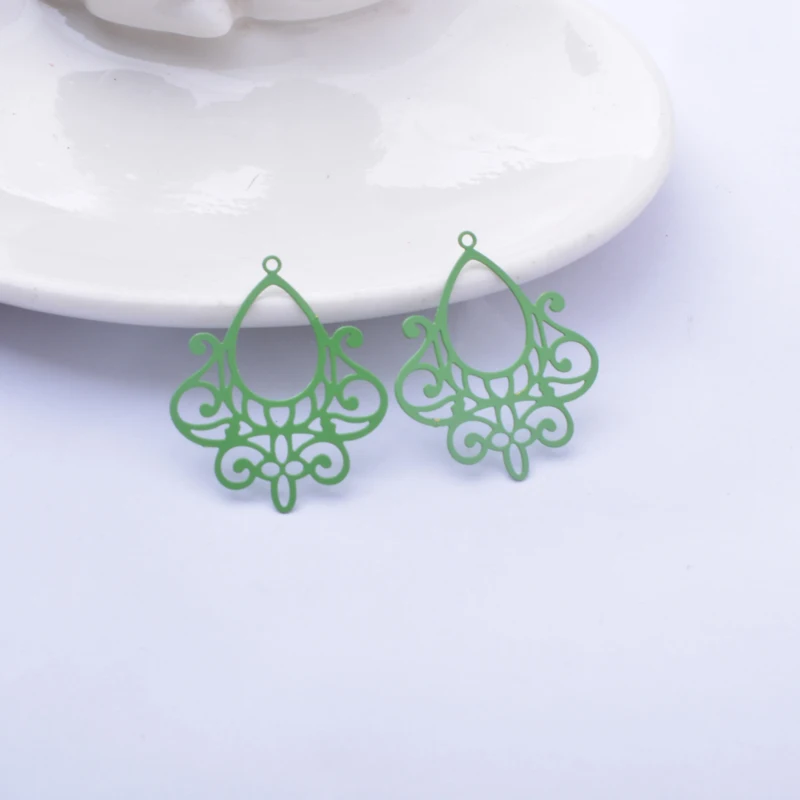 30pcs AB8445 Filigree Charms Thin Earring Pendant