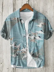 Linen Shirts Fashion Casual Walking Shirts Slim Fit Hawaiian Mens Linen Shirts European Sizes