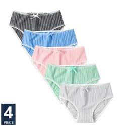 4Pcs Cotton Panties Sexy Panty Briefs Breathable Women Underwear Lingerie for Female Ladies Lovely Young Girls Pantys Underpants