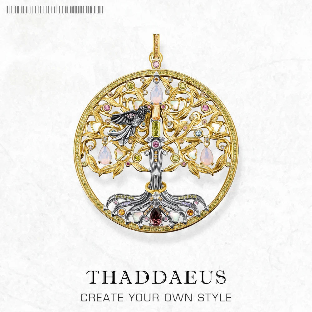 

Pendant Artful Tree Gold Raven Spring Fine 925 Sterling Silver Jewelry Romantic Love Gift For Women