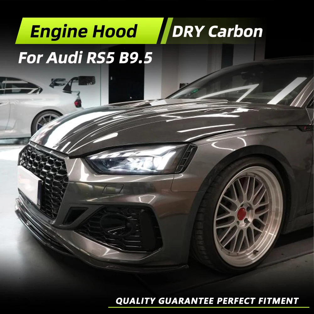 

Car Front Bumper Engine Hood For Audi RS5 B9.5 2020-2024 Car Front Engine Bonnet Hood Racing Body Kits Dry Carbon Fiber