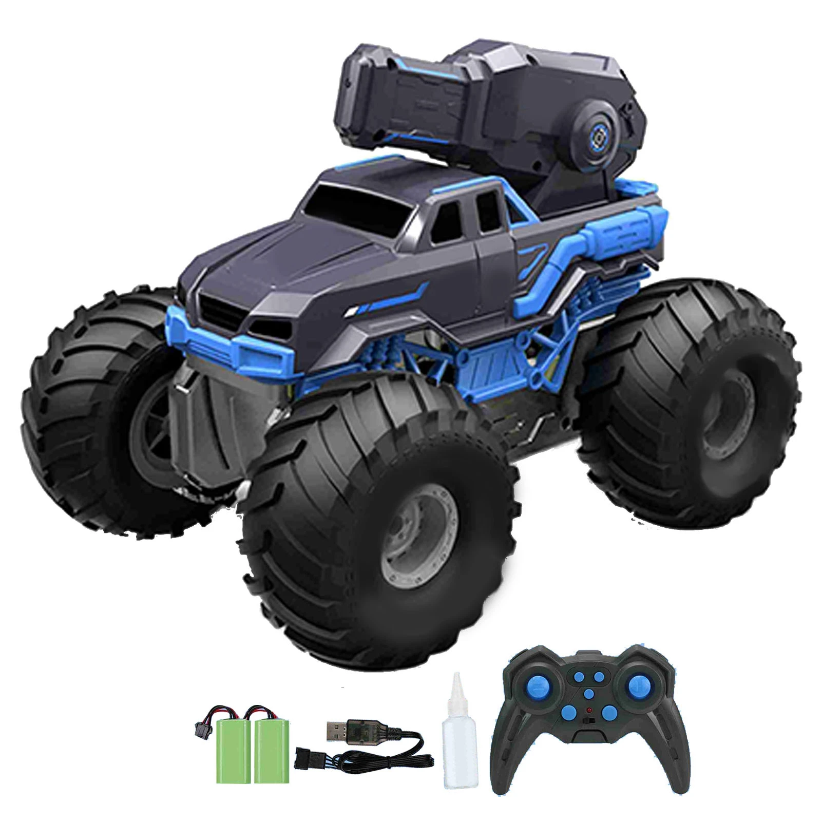 

Amphibious RC Car Boat with Water Sprayer Toy 1:16 4 Wheel Drive Remote Control Truck with 2 Batteries