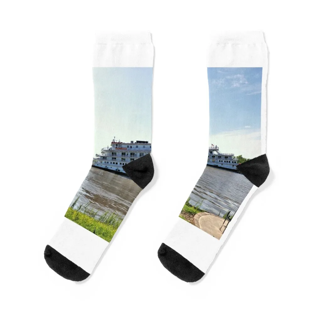 

Queen Of The Mississippi River Boat 4 Socks New year's Argentina crazy Men's Socks Luxury Women's
