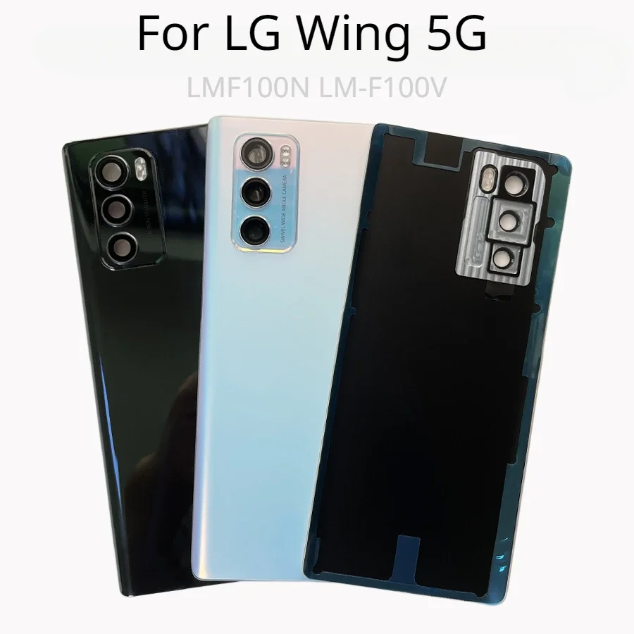 

Стеклянная Крышка батарейного отсека для LG Wing 5G LMF100N LM-F100V, задняя крышка батарейного отсека, запасные части с клеем