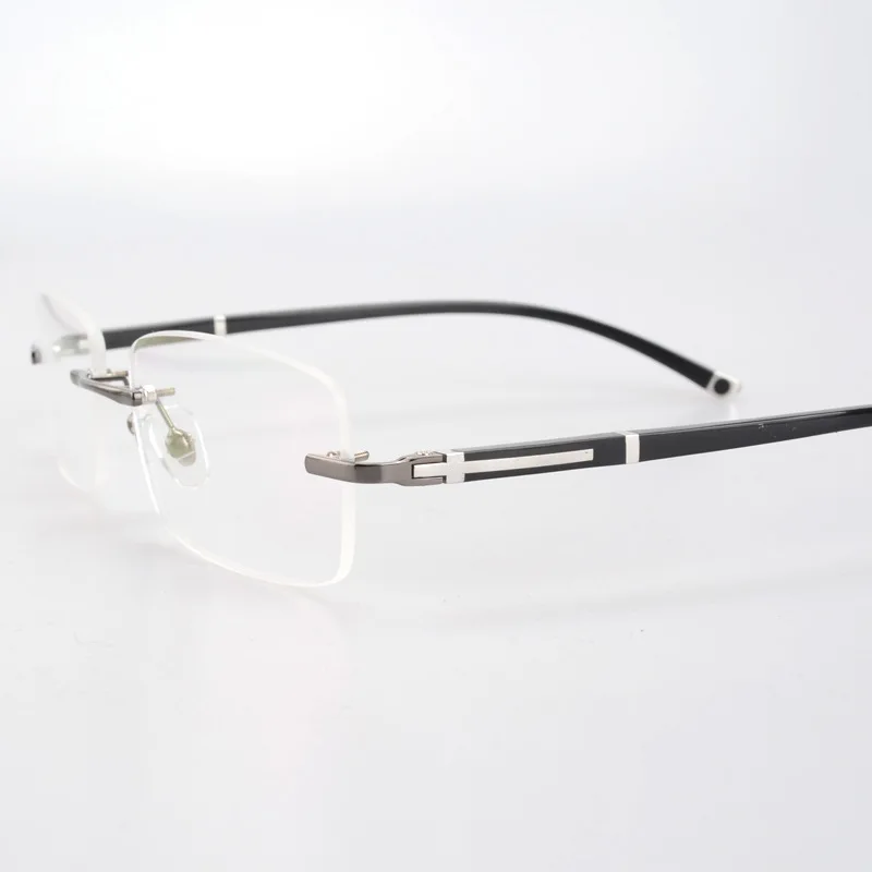 Vazrobe Rimless Eyeglasses Glasses Male Anti Blue Light 0 -100 150 200 250 300 Frameless Silver Grey Frame Men Gold Spectacles