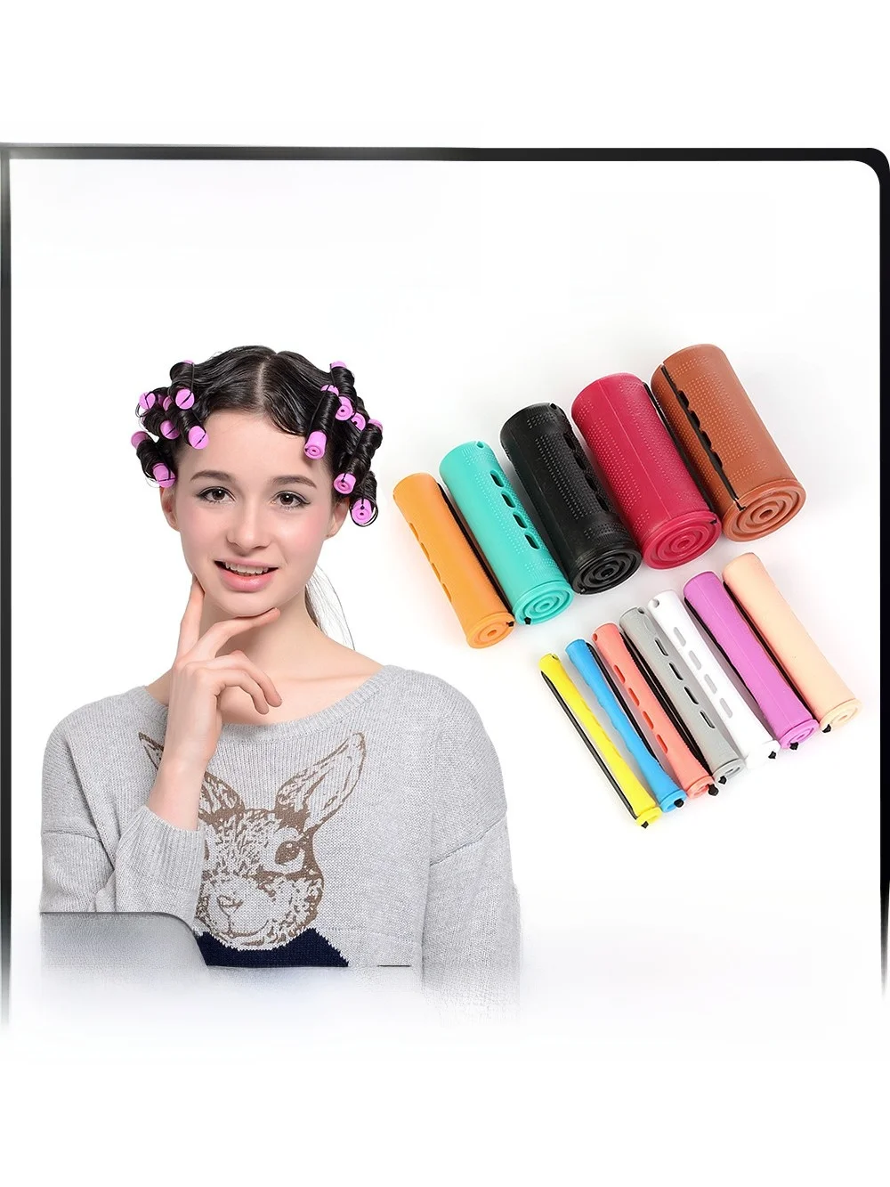 Multi-Size Plastic Hair Curler Iron with Cover American Style Cold Wave Rod Hair Styling Tool Home Personal Care Appliance