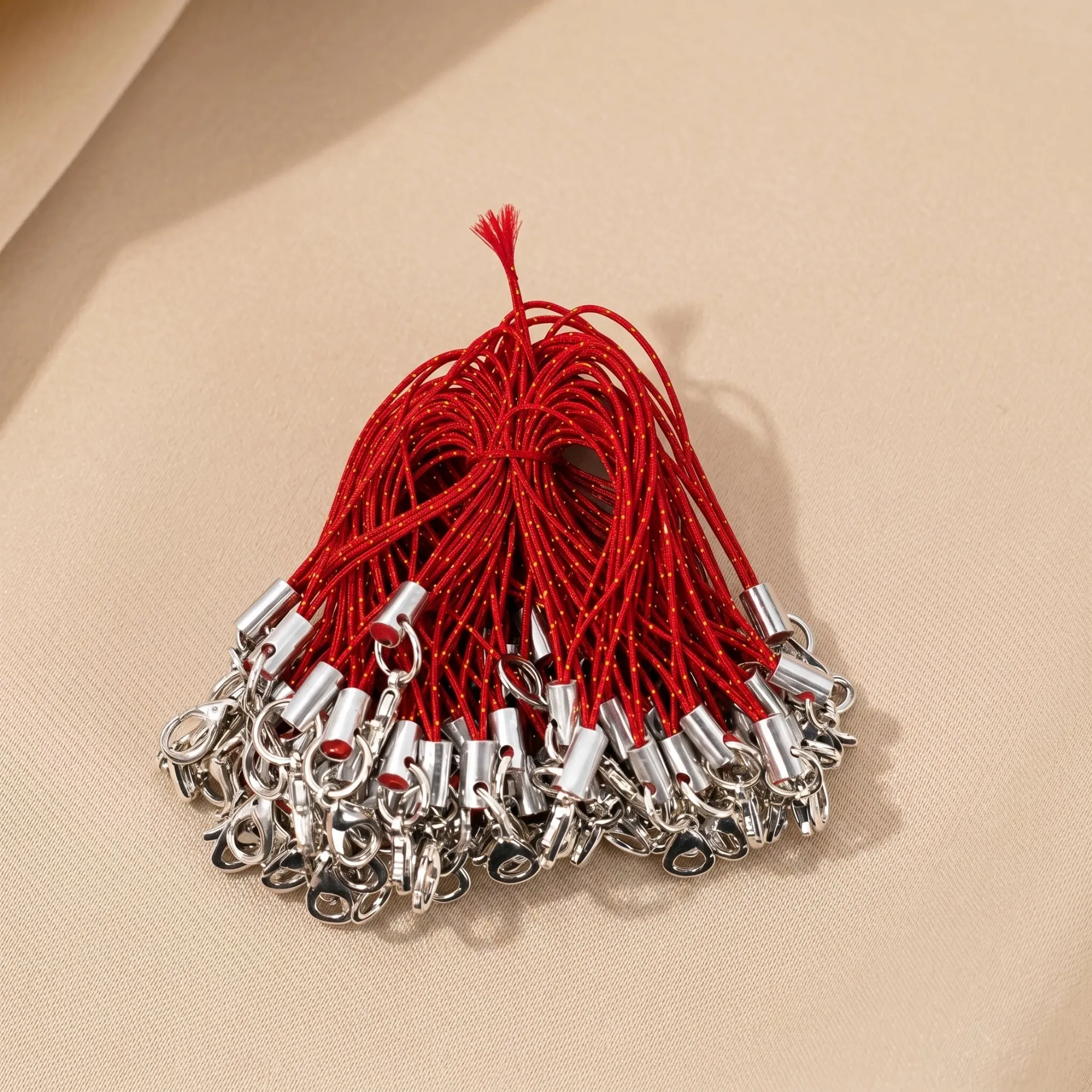 100 Stück schwarze Schlüsselbänder mit Karabinerhaken, Schlüsselanhänger, Handy-Charms, Schmuckherstellungszubehör – Detail 4