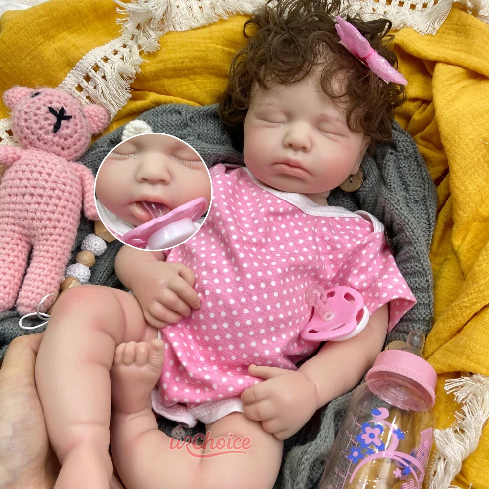 

Реалистичная кукла-реборн Лулу 50 см из цельного силикона с 3D-покраской кожи, гибкая, водонепроницаемая, коллекционная кукла для любителей реборнов