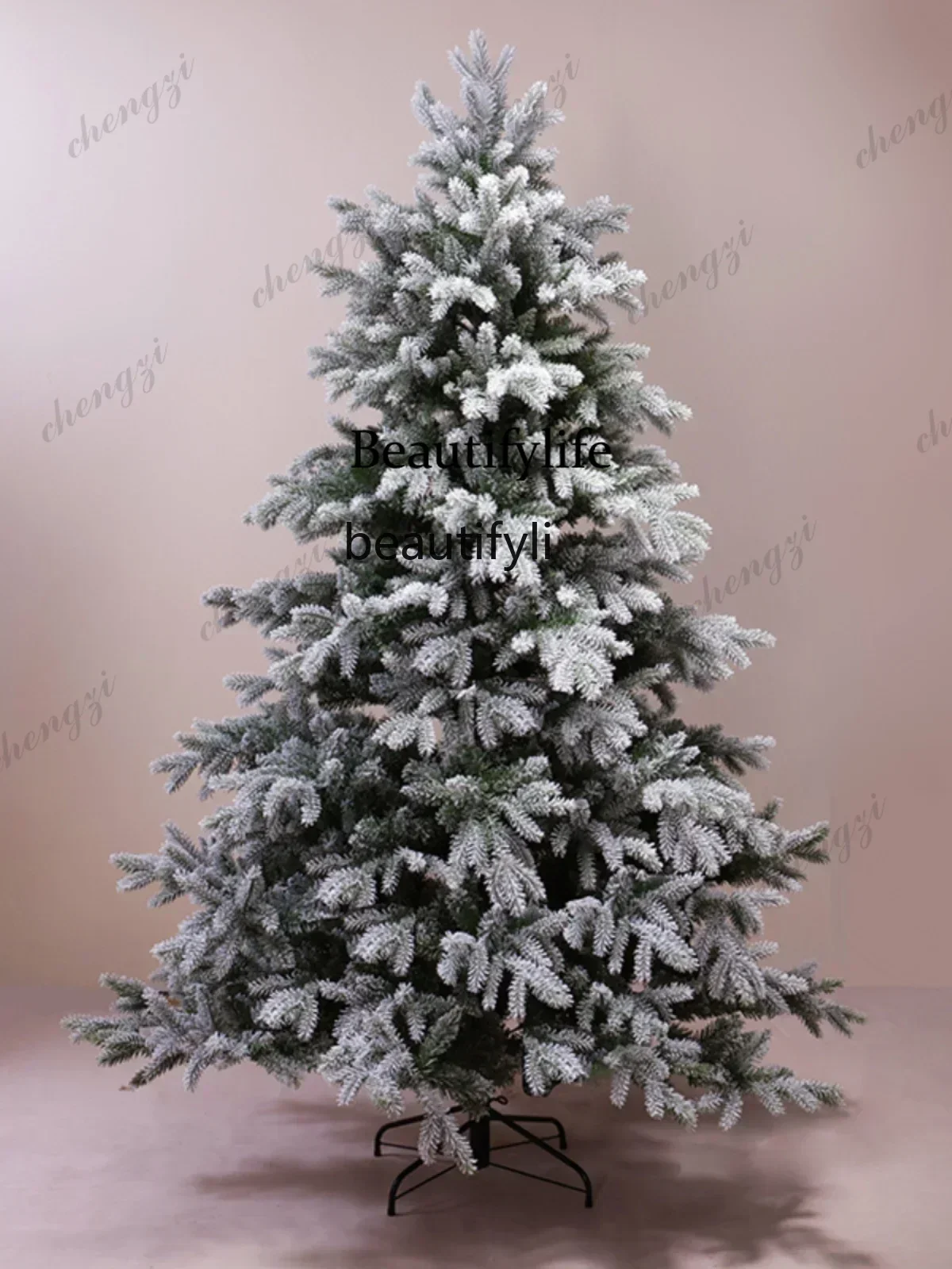 A29  Flocking Christmas tree snow scene shooting mall window decoration Christmas snow tree