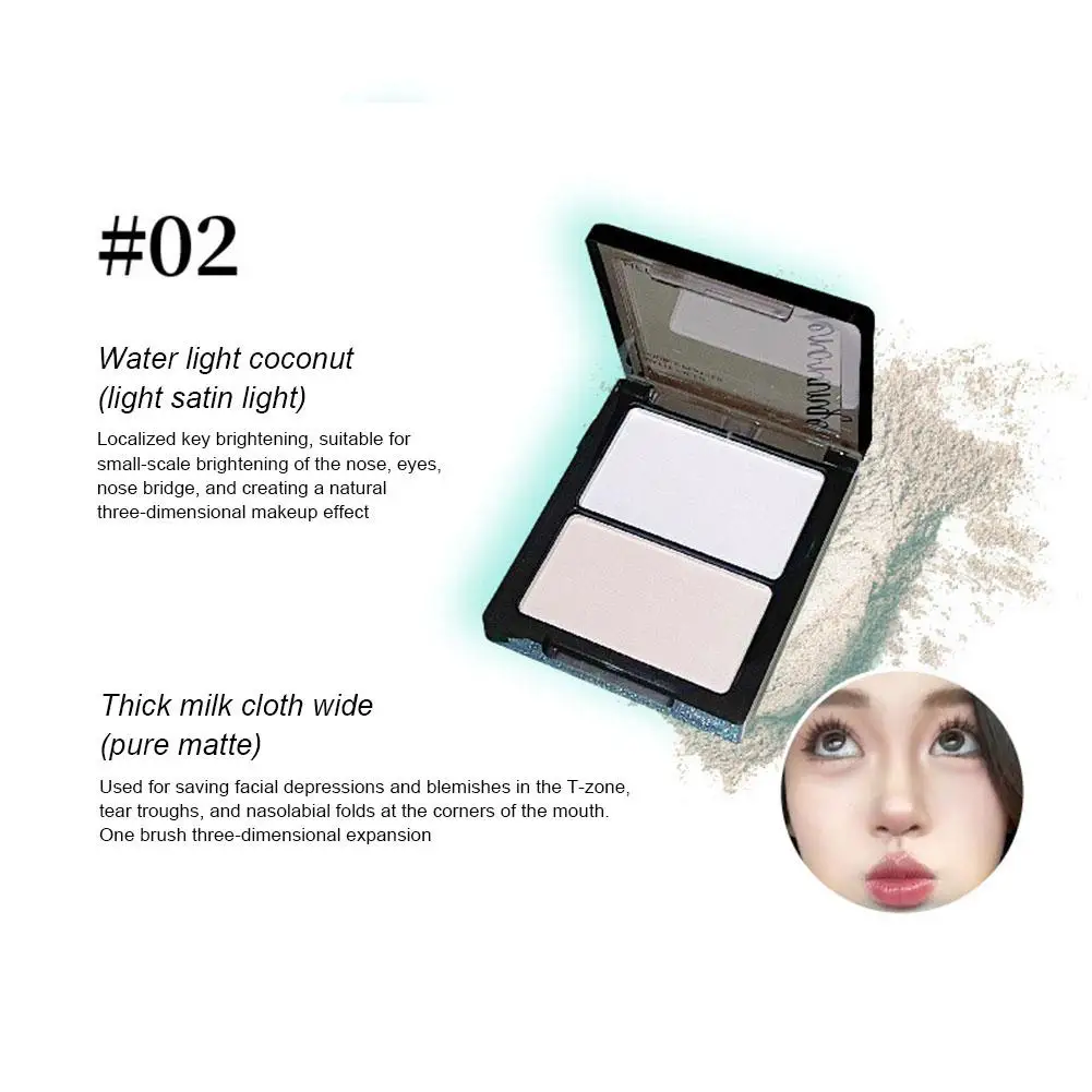 White Highlighter Facial Makeup Matte Palette Contouring Tray Shadow Cosmetics Lasting Glow Brighten Contour Shimmer Powder