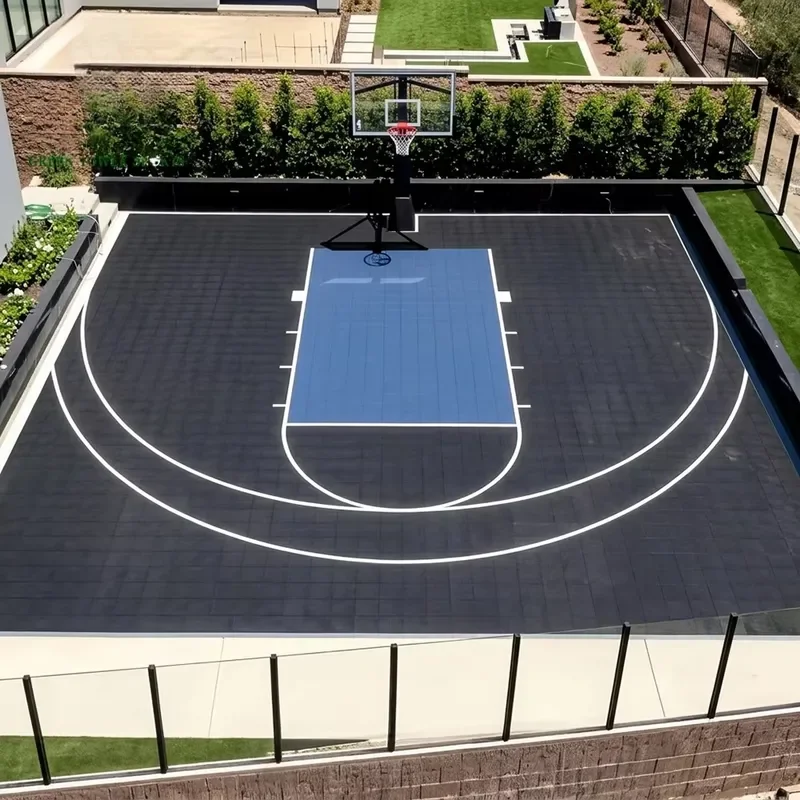 Custom Logo Professional PP Interlocking Basketball Court Flooring Suspended Sports Tiles for Backyard Club & School