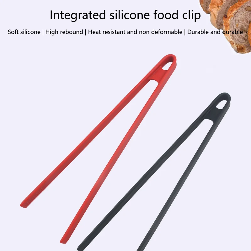 Food Grade Silicone Home Kitchen Cooking Tongs silicone Thickened Long Handle BBQ Grill Clip silicone Food Tong