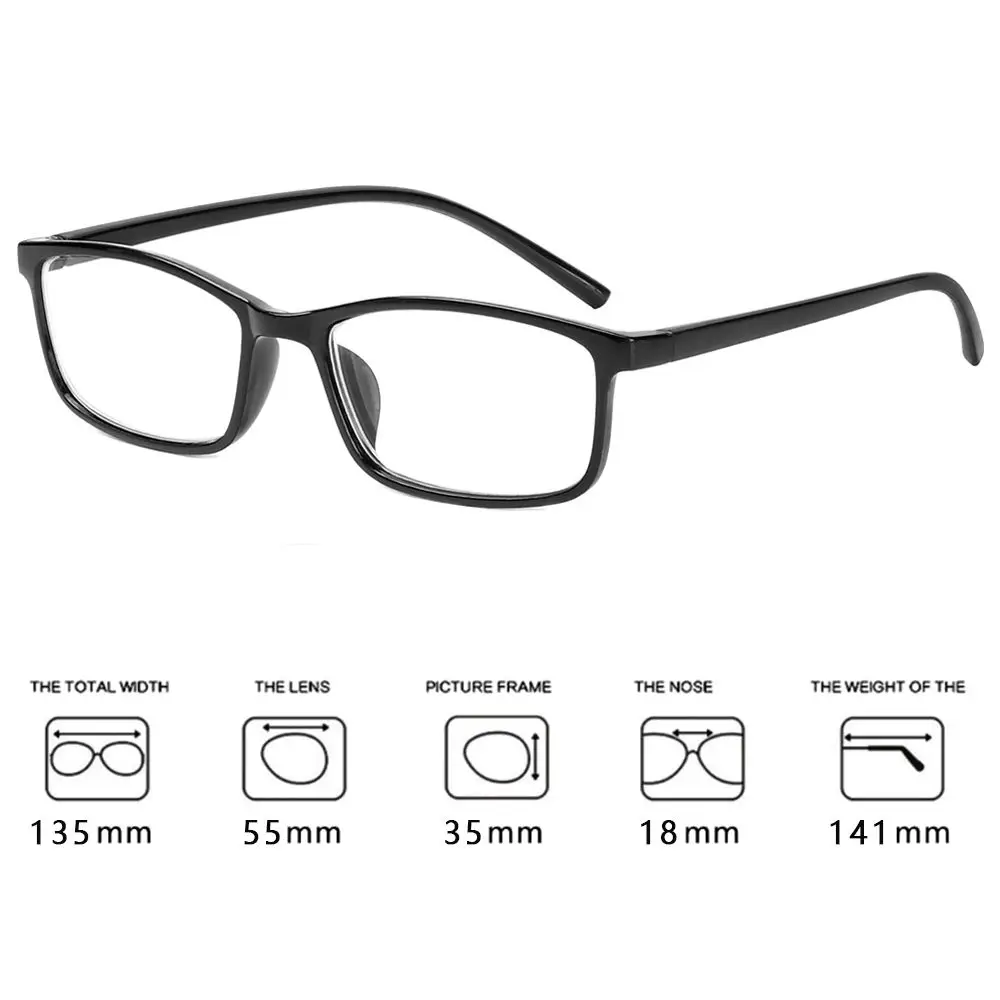 1Pc Classic Blue Film Business Myopia Glasses Women Men Ultra Light Resin Reading Glasses Vision Care -1.00~-4.0 Diopter