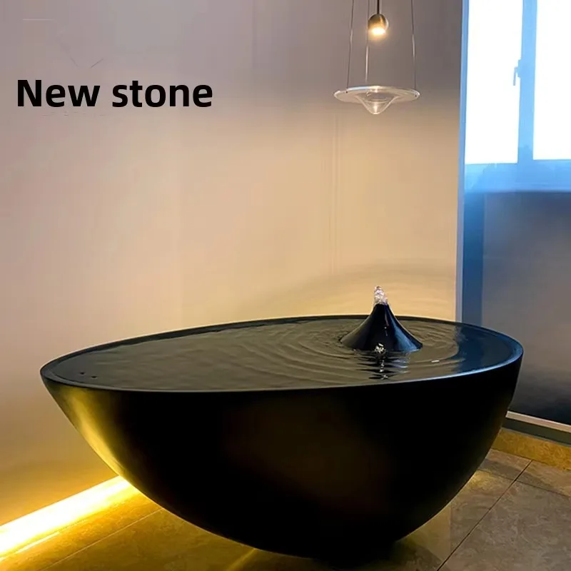 Modern Zen Bowl‑Shaped Water Fountain Decorative Water Feature Ornament for Indoor Living Space Garden Patio Decoration