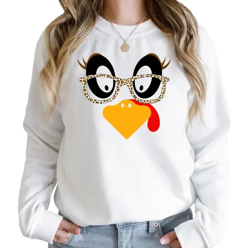 Cute Turkey Fall Thanksgiving Sweatshirt Cute Turkey Thanksgiving Shirt Cute Turkey Graphic Printed Sweatshirt