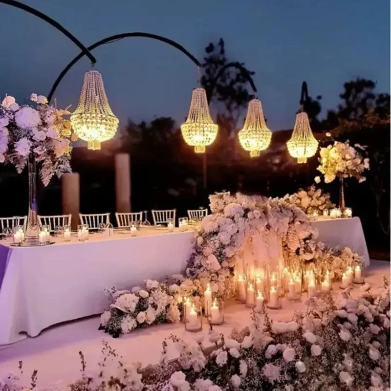 2pcs Luxury Wedding Chandeliers Elegant Outdoor Stage Centerpiece Party Event Background Decoration for Special Occasions