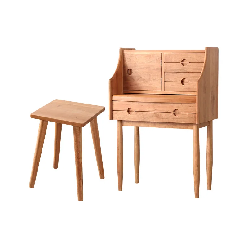 Comò nordico in legno massello, legno di ciliegio, noce nera, piccolo appartamento, armadietto laterale, libreria, camera da letto ecologica