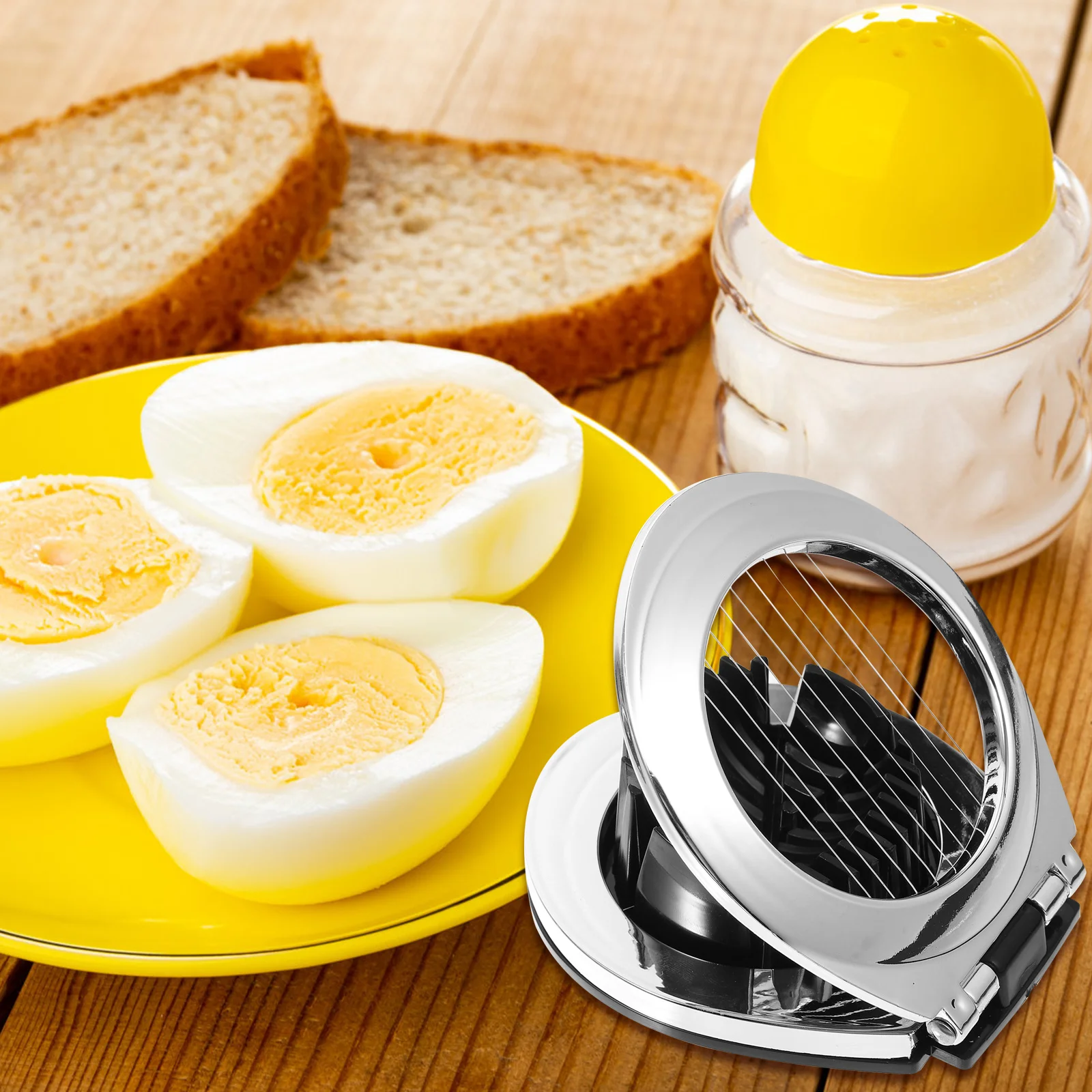 

Egg Slicer Stainless Steel Heavy Duty Wire Design for Cutting Cooked Eggs Neatly Ideal Boiled Egg Cutter Kitchen Tool