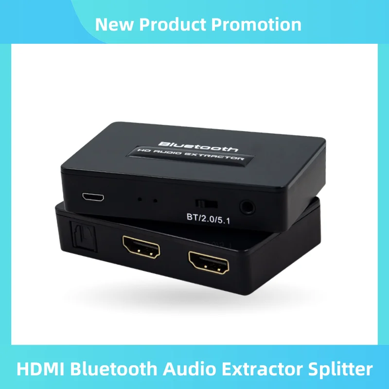 

HDMI with Fiber Bluetooth Mini Splitter Extractor Bluetooth+TOSLINK+3.5MM stereo for PS3/4 /TV/ car speakers