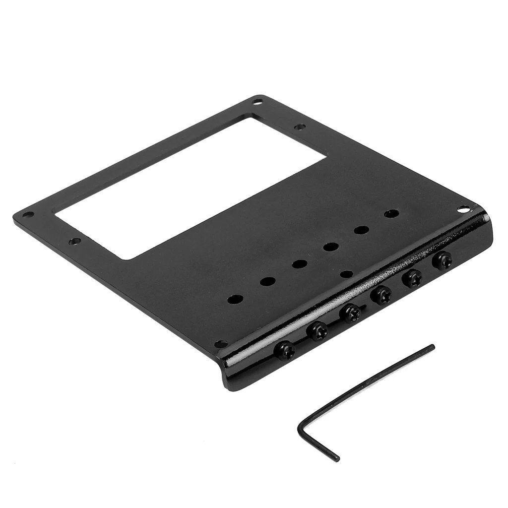 B48B-6 Saddle Tele Bridge Tailpiece Tele Humbucker TL Guitar Bridge for Telecaster Guitar Black